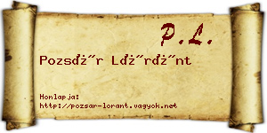 Pozsár Lóránt névjegykártya