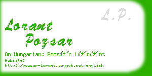 lorant pozsar business card